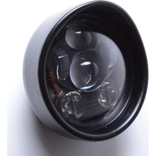 Motorcycle Black 5-3/4" Led Light Round Headlamp for Harley Sportster 1200 XL Chrome 5.75 Inch H4 LED motor Headlight