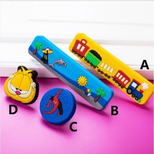 Cartoon anticollision children room furniture handle colorful softgums drawer cabinet knob pull Environmental Protection handles