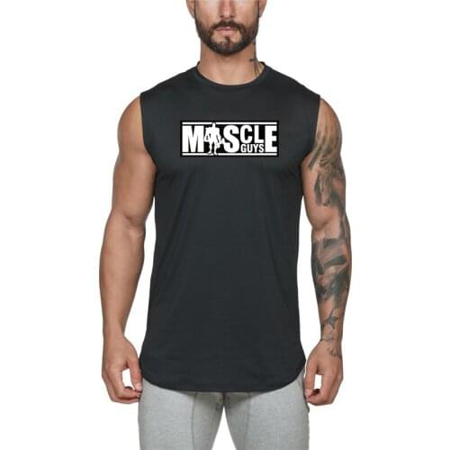 Muscleguys Gym Clothing Fitness Stringer Tank Top Men Cotton Sleeveless Tanktops For Boys Bodybuilding Undershirt Workout Vest