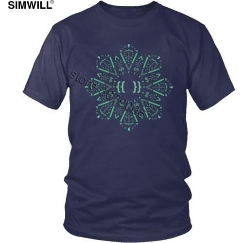 Mens Code Mandala Inspired By Vue Framework T Shirt Programmers Coding Developer Tee C++ Java Python T-Shirt Short Sleeve Tops