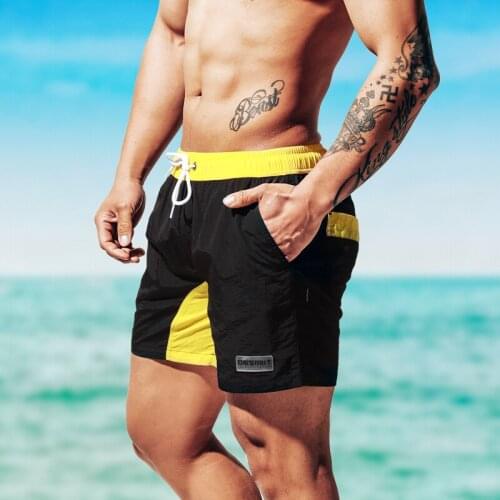 Des71 Trend new summer vacation beach shorts swimsuits men swimwear sunga loose leisure beach pants briefs quick dry board swim