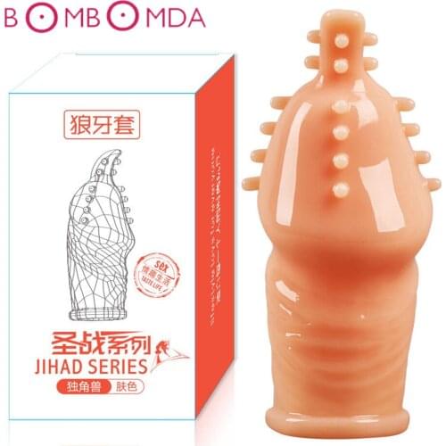 Soft Silicone Glans Sleeve Chastity Cage Penis Ring Delay Ejaculation Reusable Condom Dick Penis Extender Adults Sex Toy for Men