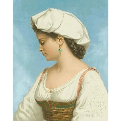 Italian Beauty Cross Stitch Kits Woman Girl Art Top Quality Crafts Embroidery Needlework DIY 14CT Unprinted Decor Handmade