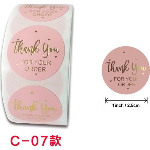 500pcs Handmade With Love Kraft Paper Stickers 25mm Round Adhesive Labels Baking wedding decoration party decoration Sticker