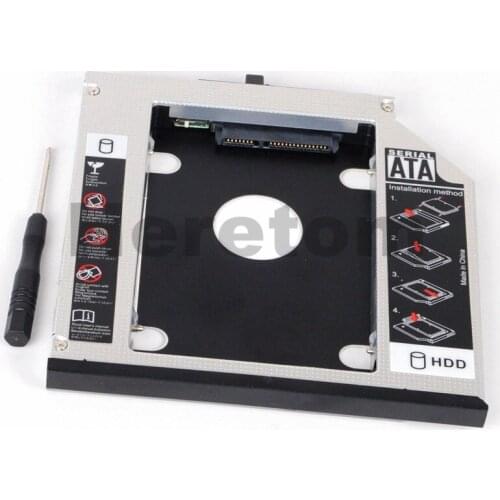 NEW Aluminum 12.7mm SATA to SATA DVD CD-ROM Optibay 2nd HDD SSD Caddy for IBM Lenovo T420i T520i T430i T530i W700ds Optical Bay