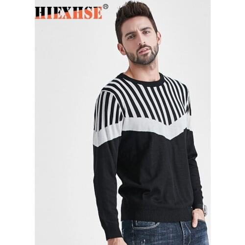 2020 Autumn Winter New Fashion Slim Fit Sweater Men Thin O-Neck Knitted Pullover Men Casual Stripes Mens Sweaters Pull Homme