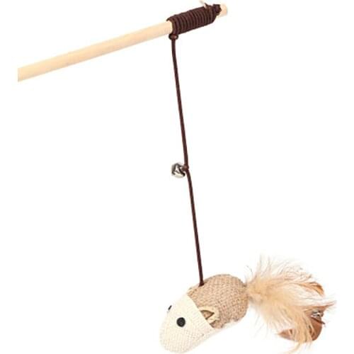 Cat Toy Funny Cat Stick Hemp Rope Funny Cat Stick Wooden Handle Interactive Training Mouse And Bird New Cat Toy Cat Products