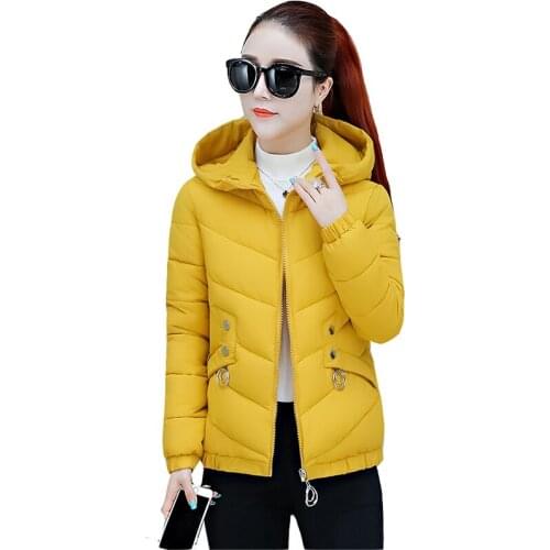 Winter Parkas Casual Jacket for Women Winter Jacket Short Female Cotton Padded Basic Tops Woman Thicke Warm Hooded Outerwear