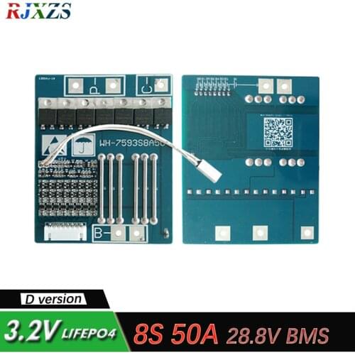 8S 50A LiFePO4 BMS/PCM/PCB battery protection board for 8 Packs 18650 Battery Cell w/ Temperature Switch