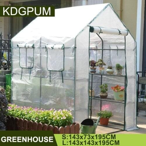 Portable Plastic PVC PE Greenhouse Cover Garden Greenhouse Plant Vegetable Grow Tent Heat Preservation Rain-proof Green House