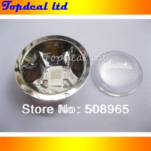 90-120Degree 44mm Convex Optical Glass Led Lens +Led Lens Reflector for Square High power 10w LED