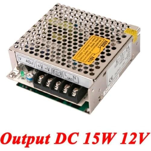 S-15-12 Mini DC switching power supply 15W 12V 1.25A Single Output for Led Strip,voltage converter AC 110V 220v to DC 12v
