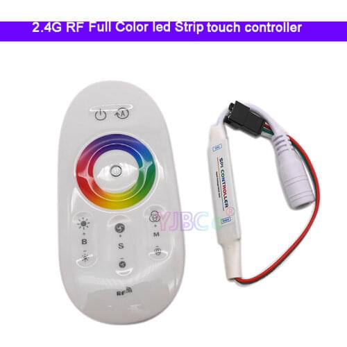 Mini Full Color SPI RGB led controller DC5-24V 2.4G RF touch panel dimmer for WS2812 WS2813 WS2815 Pixels led strip light