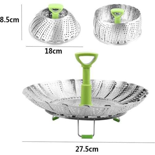 In Basket Pan Steamer Poacher Cooker Steaming Tray Folding Steamer Bowl