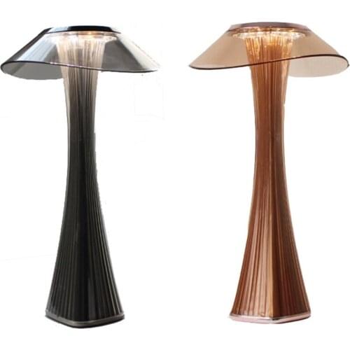 LED Table Lamp Dimmable Eye Protection USB Charging Smart Touch Switch Bedside Lamp Transparent Crystal Creative Table Lamp