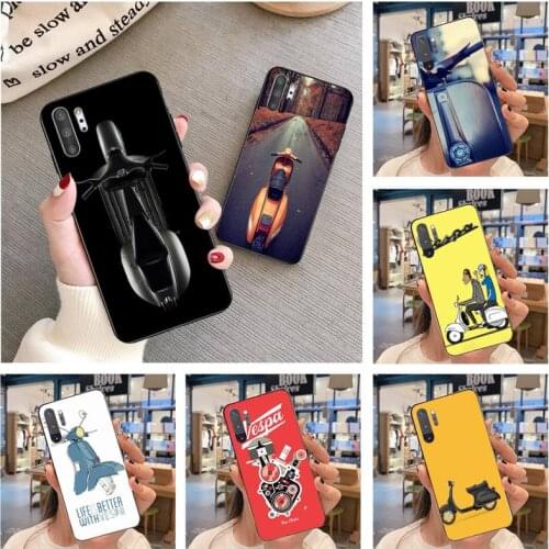 Vespa Scooter black Phone Case Hull For Samsung Note 7 8 9 10 Plus lite Galaxy J7 J8 J6 Plus 2018 Prime