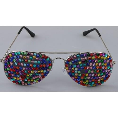 Adults Full Diamante Metal Eyeglasses Funny Stylish Party Glasses Photo Props Decoration Accessory