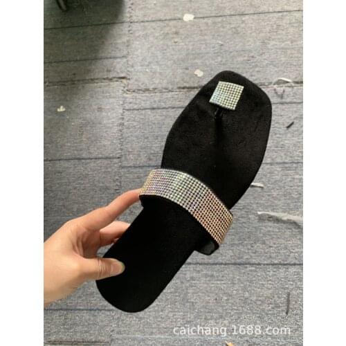 Womens Slippers Square Head Rhinestone Sandals Hot Selling Shoes Womens 2021 New AliExpress