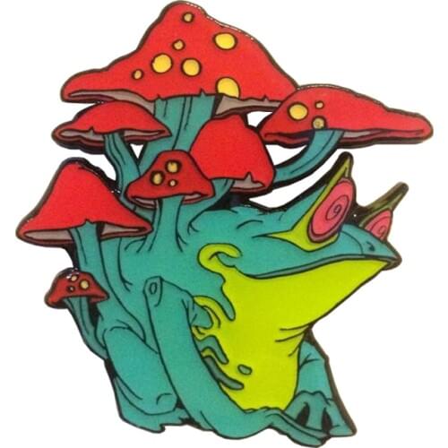 Mushroom frog Pin badge