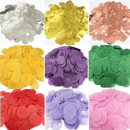 2.5cm 10g Per Bag Colorful Rose Gold Tissue Paper Round Confetti for Balloon New Year Wedding Birthday Party Table Decorations
