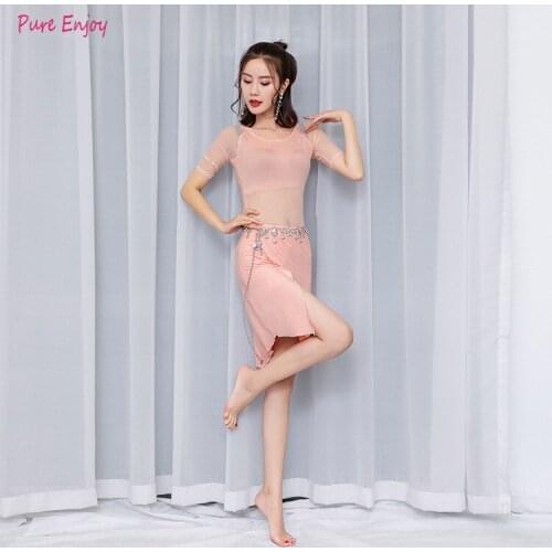 2019 New women perspective mesh modal oriental dance costume women belly dance Sexy Dance dress