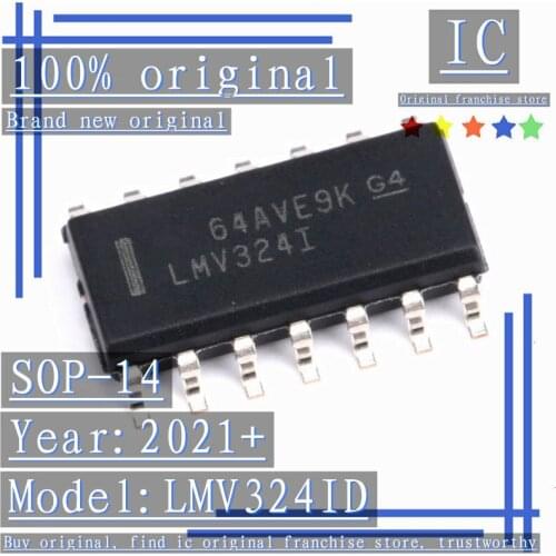 2021+100% Brand new original 10PCS-50PCS LMV324ID LMV324I SOP-14 Quad operational amplifier rail-to-rail output
