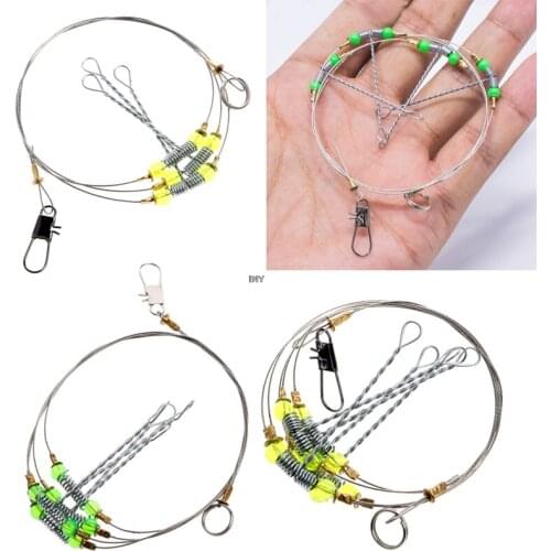 3/4/5pcs Anti-Winding 6 Swivel String Fishing Hook Steel Rigs Wire Leader Hooks High Quality Steel Fishhooks INY