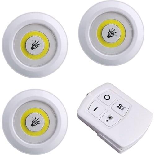 3pcs Led Night Lights Wireless Led Remote Control Battery Under Cabinet Night Light Wall Lamp Remote Controller Night Lamp