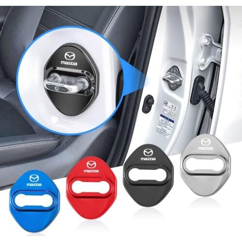 4pcs Car Door Lock Cover Stickers Protect Accessories For Mazda 3 Mazda 6 Atenza Axela Demio CX3 CX5 CX8 MP MS Accessories