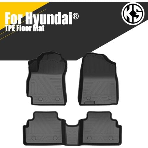 Car Floor Mats for Hyundai IX25 IX35 SONATA ELANTRA TUCSON TPE Rubber Waterproof Non-Slip Fully Surrounded Refit Car Floor Mat