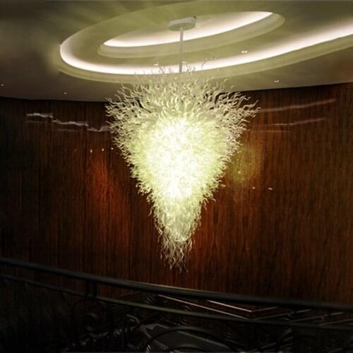 Free Shipping Clear Hotel Large Hand Blown Glass Chandelier Crystals Sale