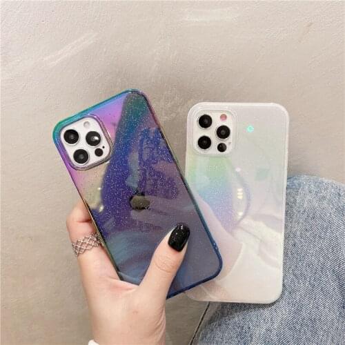 Liquid Bling Rainbow Case For iphone 12 pro max Cover Light Clear Silicone TPU For iphone 12 7 8 plus x xr xs max mini se2020