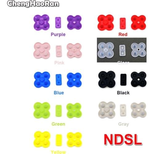 ChengHaoRan For Nintendo DS Lite DSL Black/Red/Clear Conductive Rubber Button Pad Set Replacement Part For NDSL Silicone Buttons