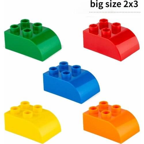 Duplo arc-shaped Brick 2x3 10pcs DIY Classic Education Building Blocks Compatible With Other Large Bricks Toys For Children