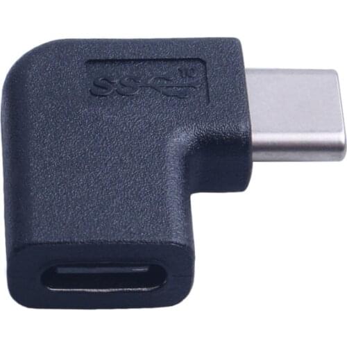 Elistooop 90 Degree Right Angle USB 3.1 Type C Male to Female Converter USB-C Adapter For Samsung Huawei Smart Phone