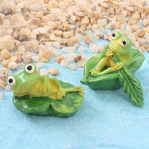 Animal Model Boating Frog Figurine Ornament Craft Bonsai Decor Toy Miniature Home Fairy Garden Decoration DIY Accessories