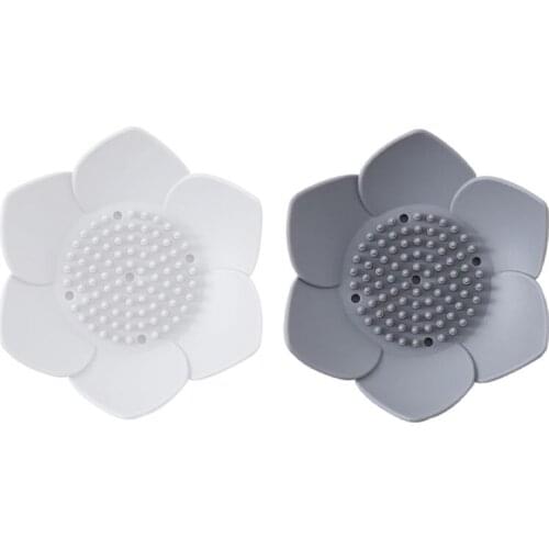 Flexible Silicone Bathroom Shower Soap Box Dish Storage Plate Tray Drain Holder Flower Soapbox soap holder