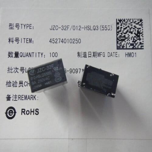 JZC-32F-012-HSLQ3 HF Relay 4PIN 8A 12VDC DC12V