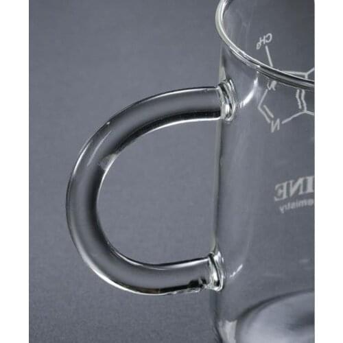 Caffeine Beaker Mug Graduated Beaker Mug with Handle Borosilicate Glass Cup Q0KA