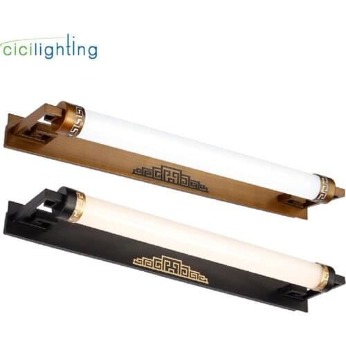 L47cm 67cm 87cm Chinese Style led Mirror Front Lamps Bathroom Mirror Light Vanity Light Bronze Black Color LED Lighting Fixture