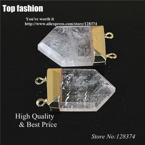 M-040 crystal clear onyx gem stone pendant,arrow shape quartz stone charm pendant