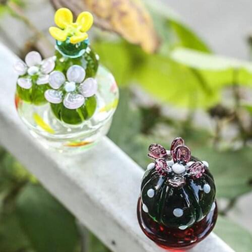 Mini Crafts Miniatures Figurines Artificial Creative Home Decoration Glass Cactus Desktop Ornament for Micro Landscape