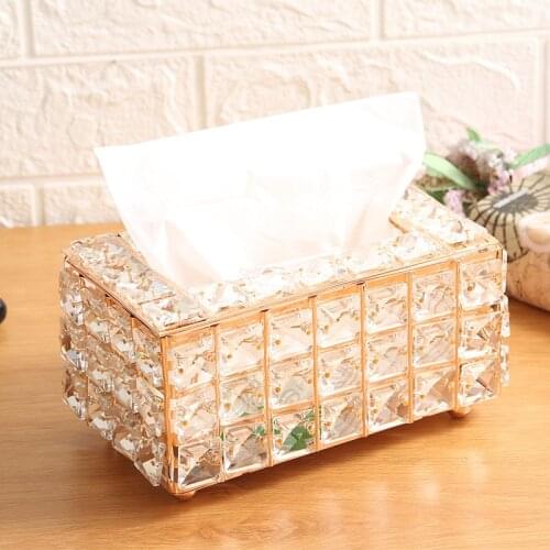 Fashion creative crystal tissue box European toilet tissue box drawing box household storage box napkin box