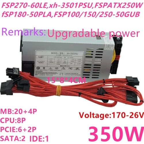 New PSU For Xinhang FLEX ITX K39 K35 S3 E200 Small 1U Rated 350W Peak 400W Power Supply XH-3501PSU FSP270-60LE FSP250-50GUB