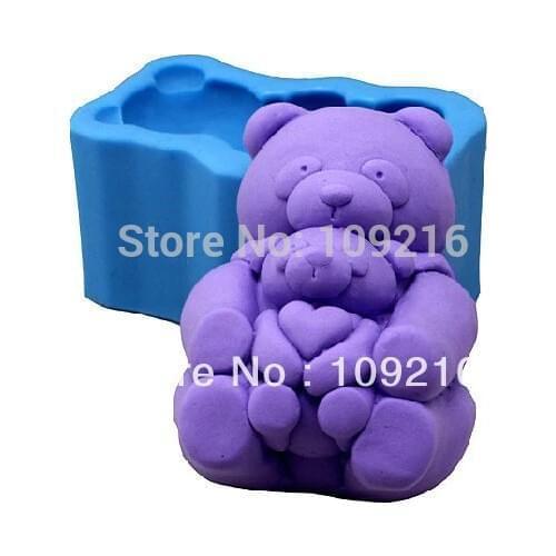 Wholesale!!!1pcs Parent-child Bear (R0856) Silicone Handmade Soap Mold Crafts DIY Mold