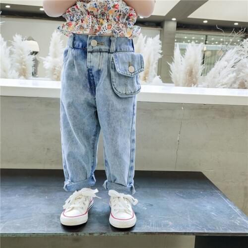 2 3 4 5 6 7 Years Toddler Girls Jeans Spring Autumn Casual Korean Trousers For Girl Kids Denim Pants 2020 New Arrival Baby Pants