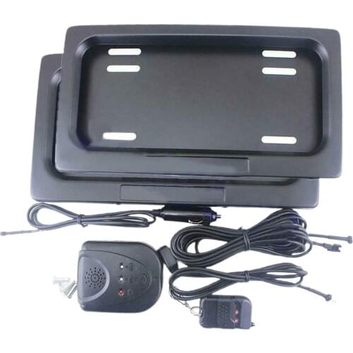 Front&Rear Remote USA Auto License Plate Frame Roller Curtain Kit for Car Shows