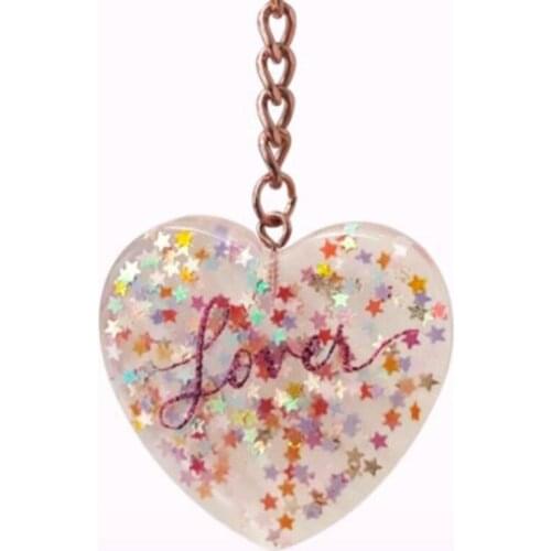 DIY Crafts Crystal Epoxy Resin Mold Love Heart Five-pointed Star Moon Shape Keychain Pendant Casting Silicone Mould W0YA