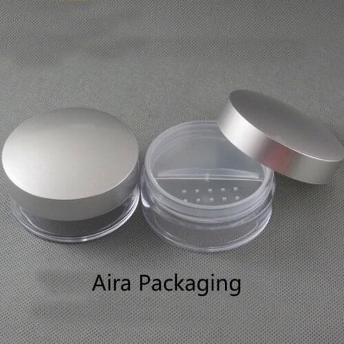 50ML 30pcs/lot Empty Plastic Loose Powder Jar with Rotating Sifter Cosmetic Powder Refillable Case Professional Makeup Tools