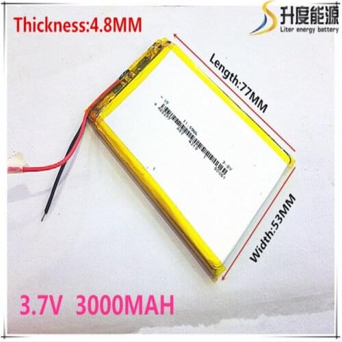 Size 485377 3.7V 3000 mah Lithium polymer Battery With Protection Board For GPS Tablet PC Digital Products Free Shipping